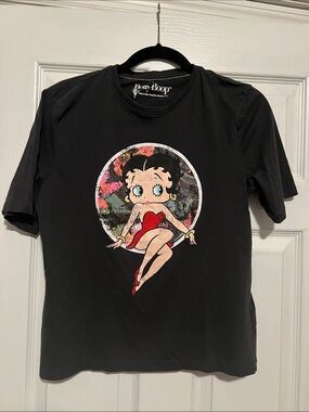 Only Black Betty Boop Tee with Red and Pink Graphic